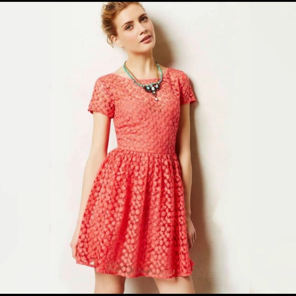 Anthropologie Artelier Nicole Miller Vintage Floral Embroidered Fit and Flare